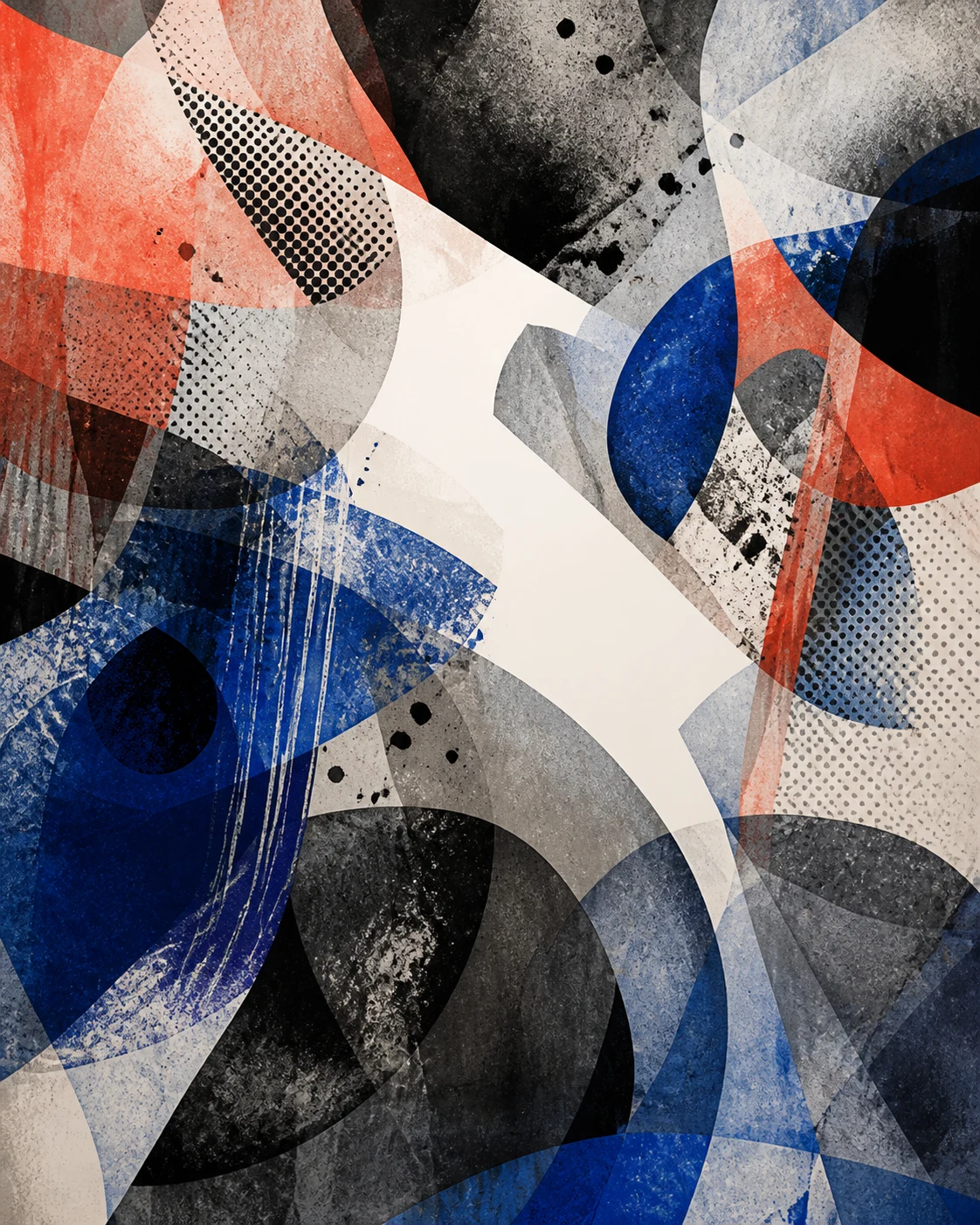 Afterimage Number 7 abstract art with a deep blue and black composition