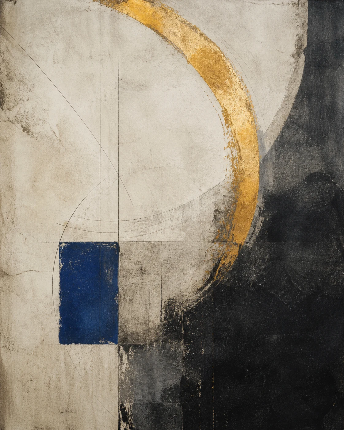 Liminal Gold abstract art with warm golden shapes